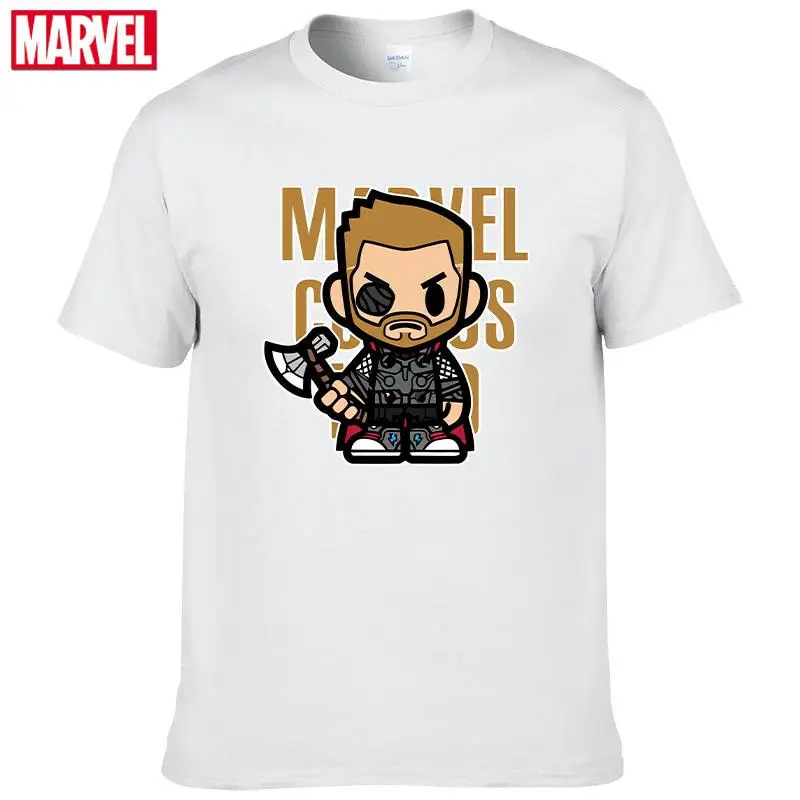 A Marvel A Bosszúállók Thor póló, Kényelmes, jól Szellőző, 100% pamut Divat ruhák tizenéves Nyári Felsők férfi póló #143 Kép 1