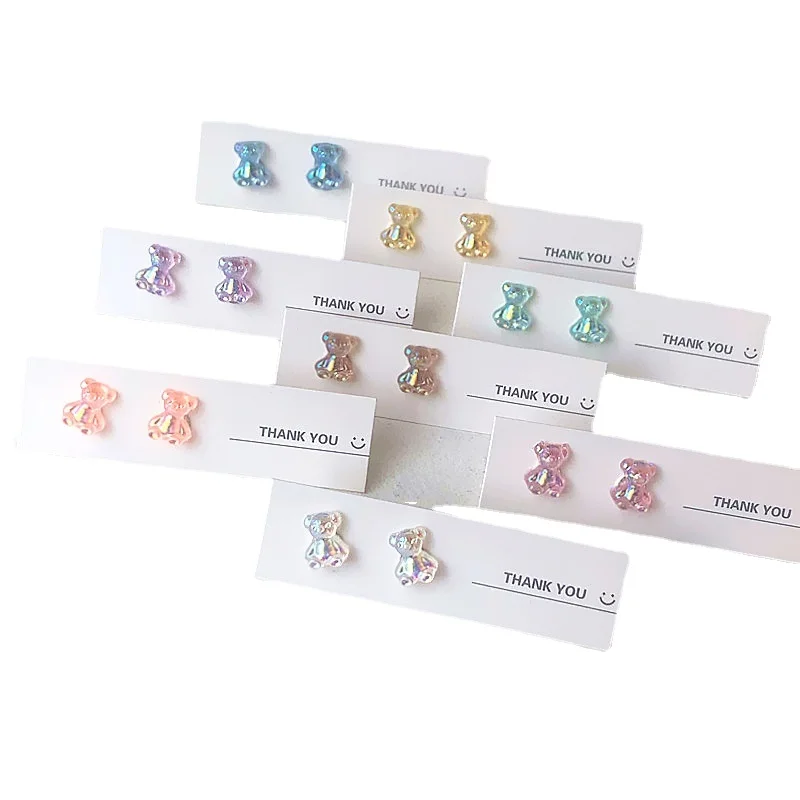 Rozsdamentes Acél Fülbevalók Divat Ékszerek 2021 Női Színes Maci Új, Aranyos Mini Candy Akril Fülbevaló Koreai Trend Fül-Klipek Kép 1