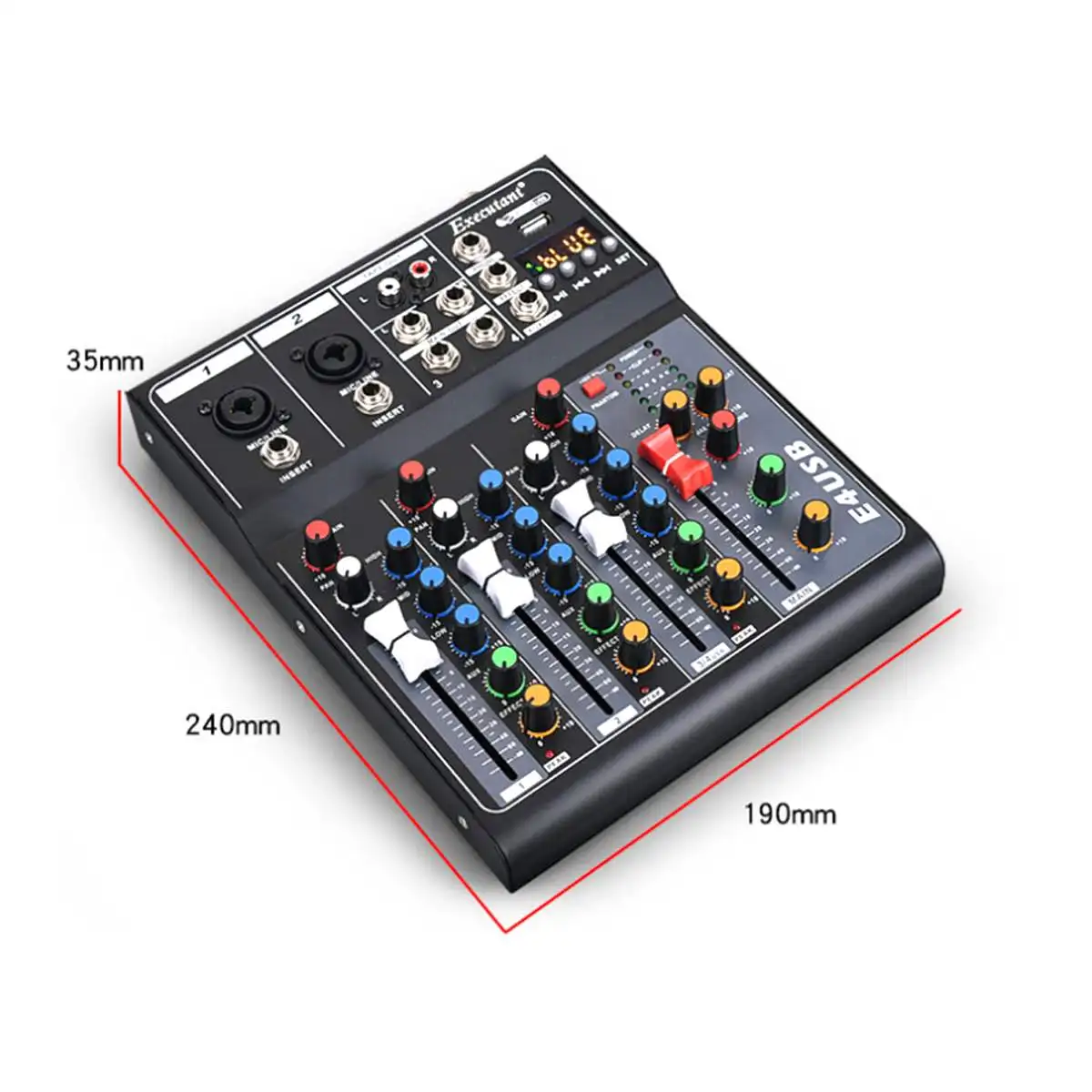4 Csatorna Profi Stúdió Audio Mixer bluetooth USB DJ Hang keverőpult 48V Fantom Hatáskörök Monitor Erősítő Kép 1