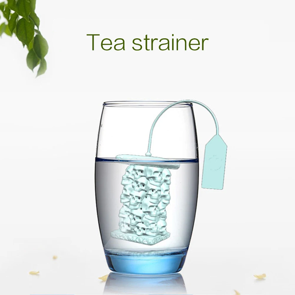 Koponya Torony Tea Készítő Élelmiszeripari Szilikagél Tea Filter Tea Filter Tea Táska Szett Élelmiszeripari Minőségű Szilikon Anyag Könnyen Clea Kép 1