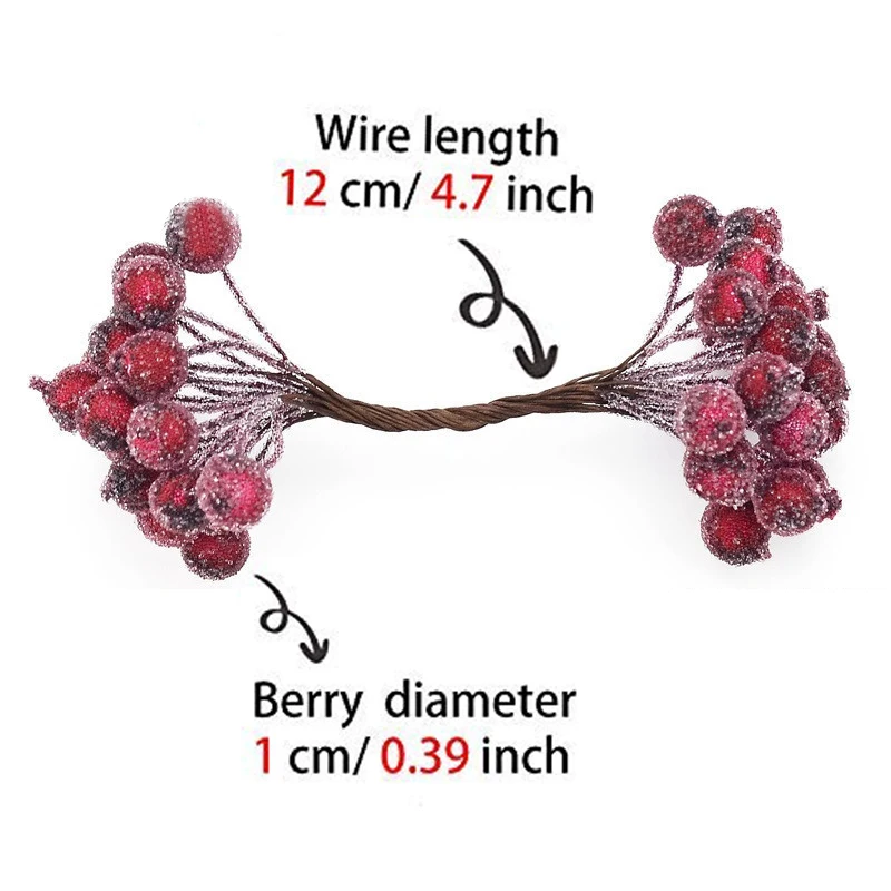 40pcs Mini Hamis Gyümölcs Karácsony Karácsonyi Hab Berry Csokor, Esküvői DIY Scrapbooking Díszes Koszorú Hamis Virágok Kép 2