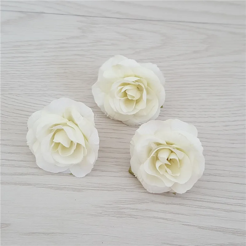 15pcs 4cm11color Mesterséges szimuláció selyem tea rózsa virág feje 