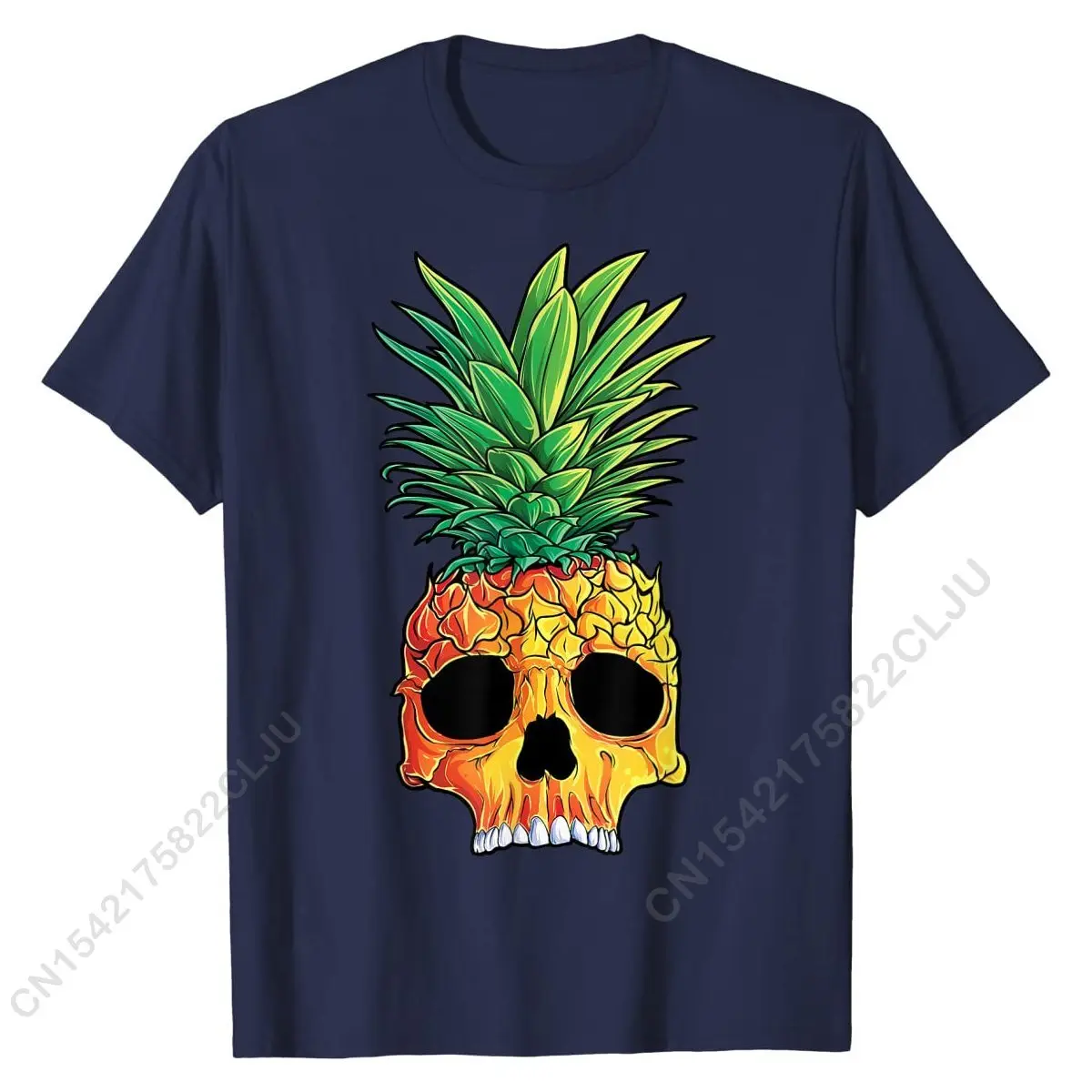 Ananász Koponya Póló Aloha Strandok Hawaii Hawaii Gót Slim Fit Férfi Tshirts Cosie Maximum Póló Pamut Nyomtatás Kép 2