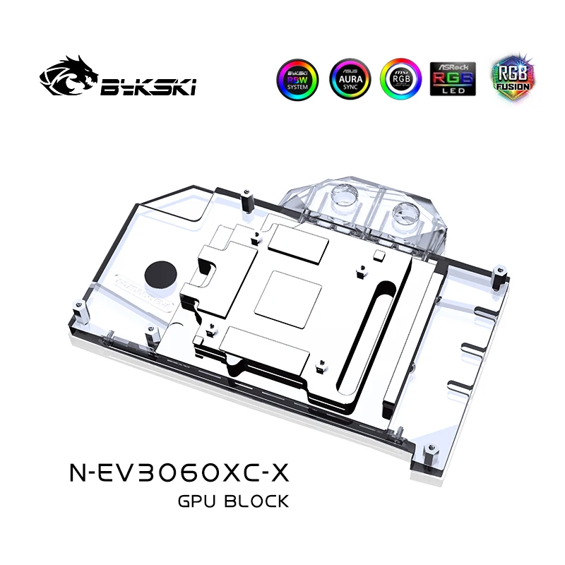 Bykski EVGA RTX 3060 GPU Víz Blokk EVGA RTX 3060 XC 12 GB Grafikus Kártya /a hátfali Cooler Hűtő 12V/5V N-EV3060XC-X Kép 2