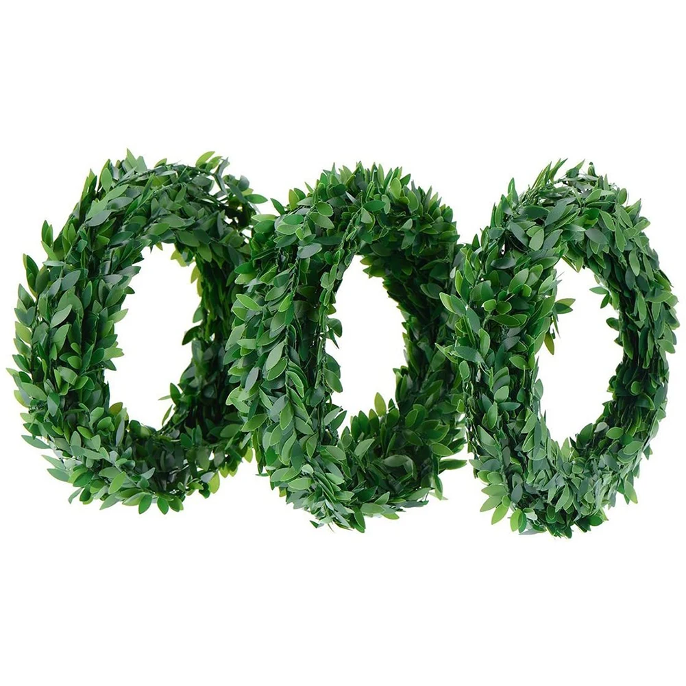 7.5 m Mesterséges Borostyán Koszorút Lombozat Zöld Levelek Szimulált Növények Szőlő Esküvői Party Dekoráció DIY Fejpánt Koszorú Kézműves Kép 2