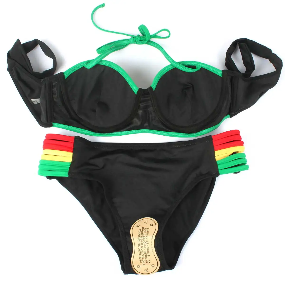 Női Divat Karib-Jamaikai Zászló Rasta Bikini Fürdőruha, Fürdőruha Kép 2