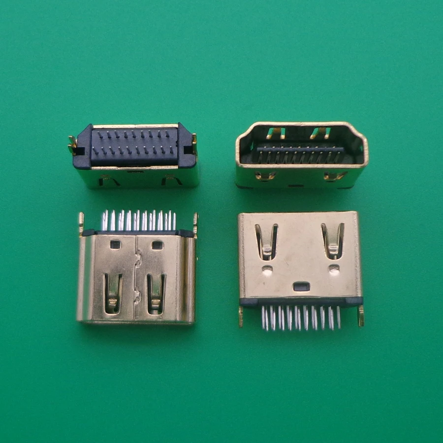 1DB Plug 19 pin-női felület, HDMI-kompatibilis Csatlakozó,2 sor (10pin 9pin) 180 fokos női socket javítás csere Kép 2