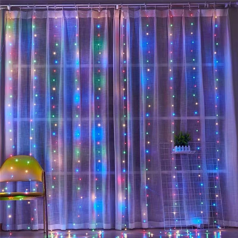 3m Garland Függöny a Szoba Decor szilveszteri Dekoráció Karácsonyi Dekoráció az Otthoni Girland Led Dekor Tündér Lámpák Akasztóval Kép 2