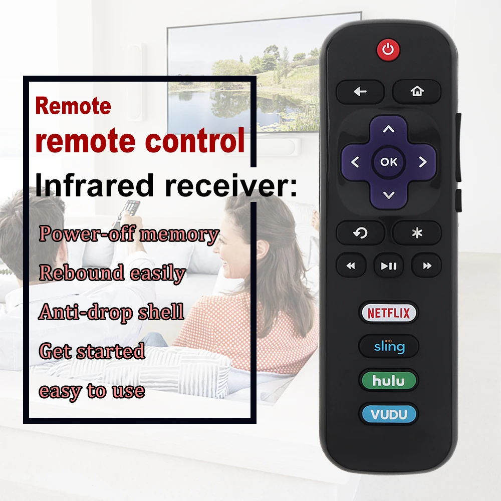 RC280 RC282 Univerzális TV Távirányító Alkalmas a TCL Roku Smart LED TV Netflix Parittya Hulu a Gomb LED Smart TV Kép 2