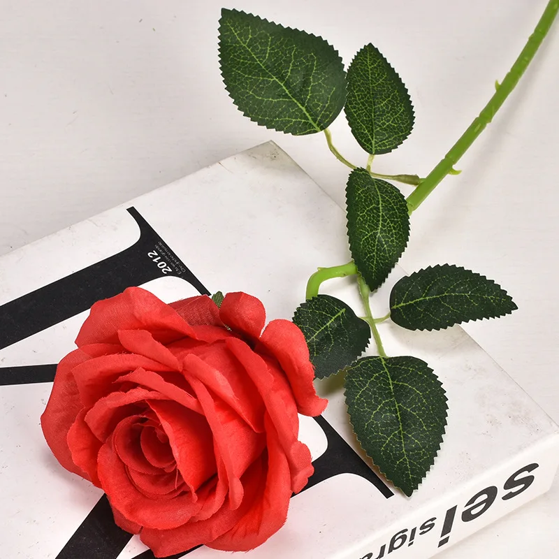 50cm Egyetlen Mesterséges Rose Selyem Virág, Valentin-Napi Ajándék, Esküvő-Home Hotel Asztal Dekoráció Hamis Virág Rózsa Csokor Olcsó Kép 2