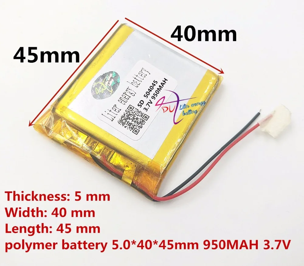Az újratölthető 3.7 v-os lítium-polimer akkumulátor SD 504045 950mah GPS MP3 MP4 akkumulátor Kép 2