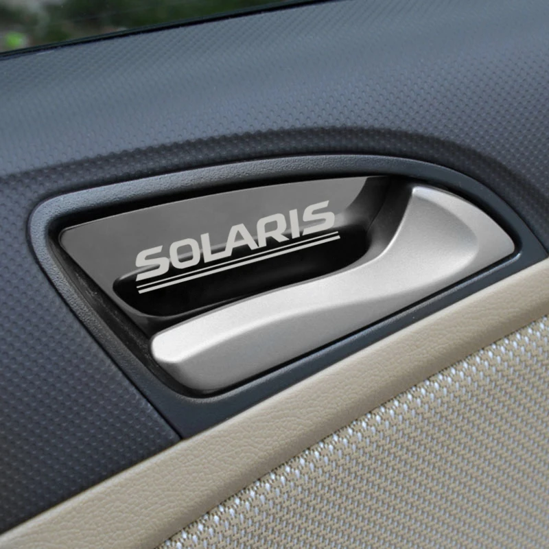 4db Autó-stílus hyundai Solaris 2010-2016 Kilincs Tál Szénszálas Trim Matricák Terjed Tartozékok Kép 2