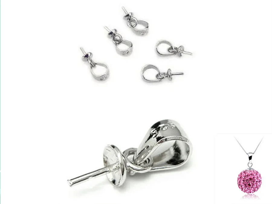 20DB Nagykereskedelmi DIY termelési ékszerek, kiegészítők fülbevaló kezét ezüst tű szúrás gyöngy ékszerek-kristály női ajándékok Kép 2