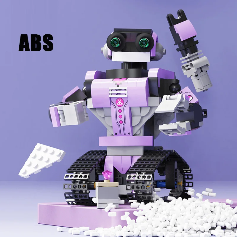 Lila Távirányító Robot Építése Épület Blokk Tégla Összeszerelés Oktatási Játékok Karácsonyi Ajándék Szett Kép 2
