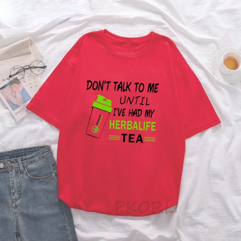 Herbalife Tea T-shirt a Nők Ne Beszélj Nekem Herbalife Táplálkozási Póló Női Ruházat Nyári Pamut Rövid Ujjú Vicces Maximum Kép 2