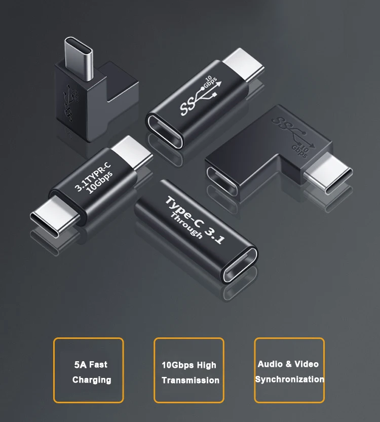 5A USB3.1 C-Típusú Férfi-Nő Adapter USB-C Gen 2 10 gbps Konverter Macbook Nintendo SAMSUNG Note 20 S20 Ultra XIAOMI SONY Kép 2