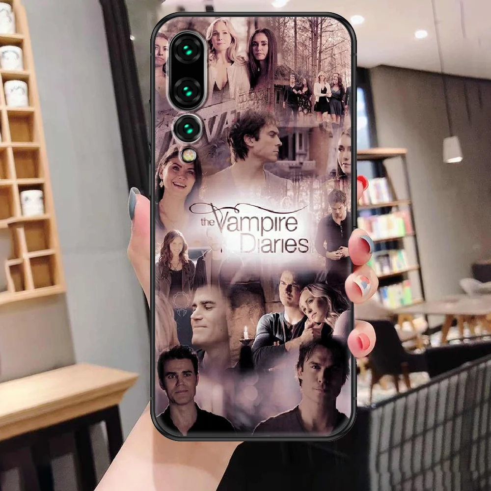 A Vampire Diaries Damon Salvatore Telefon esetében A Huawei P Haver P10 P20 P30 P40 10 20 Okos Z Pro Lite 2019 fekete 3D lökhárító tpu Kép 2