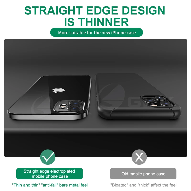 Új Luxus Eredeti Négyzet Galvanizáló átlátszó Puha tok IPhone 11 Pro Max Változás iPhone 12 Esetben teljes Védelem Borító Kép 2