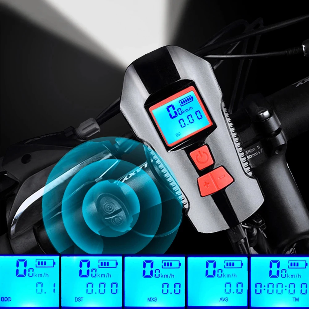 LED Bicikli Csengő Fények USB Újratölthető Kerékpáros Sebességmérő Fényszóró Órában, Vízálló Első Fényeket Alkalmas Minden Kerékpár Kép 2