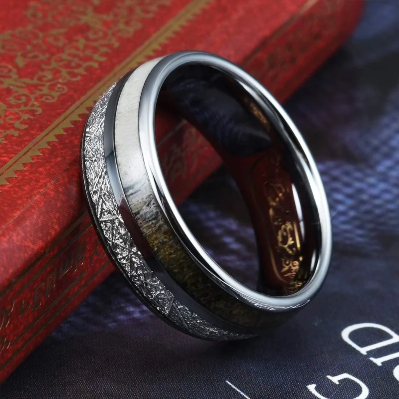 8 mm-es Divat, Férfi Gyűrűk Egyszerű Eljegyzés Esküvői Zenekar Klasszikus Férfi Ékszerek Évfordulóján Ajándék Tartozékok Kép 2