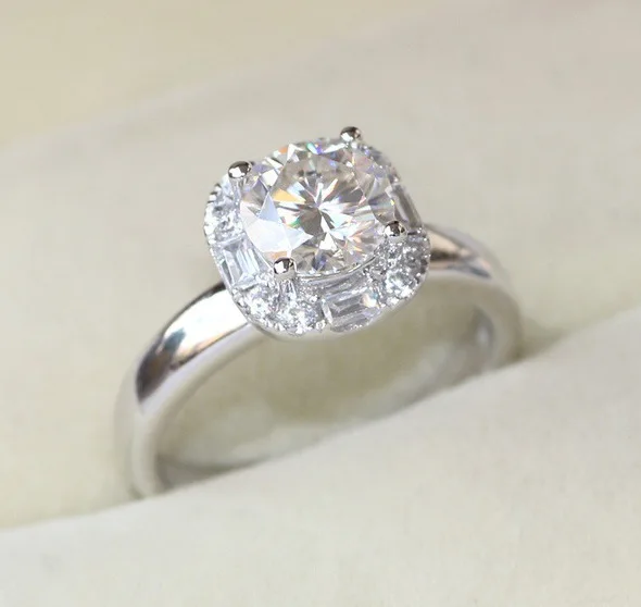 Tér Gyűrűk Női Fehér Kerek Cirkon 925 Ezüst Káprázatos Divat Gyűrű Menyasszony Esküvői Eljegyzési Parti Ékszer Gyűrű Kép 2
