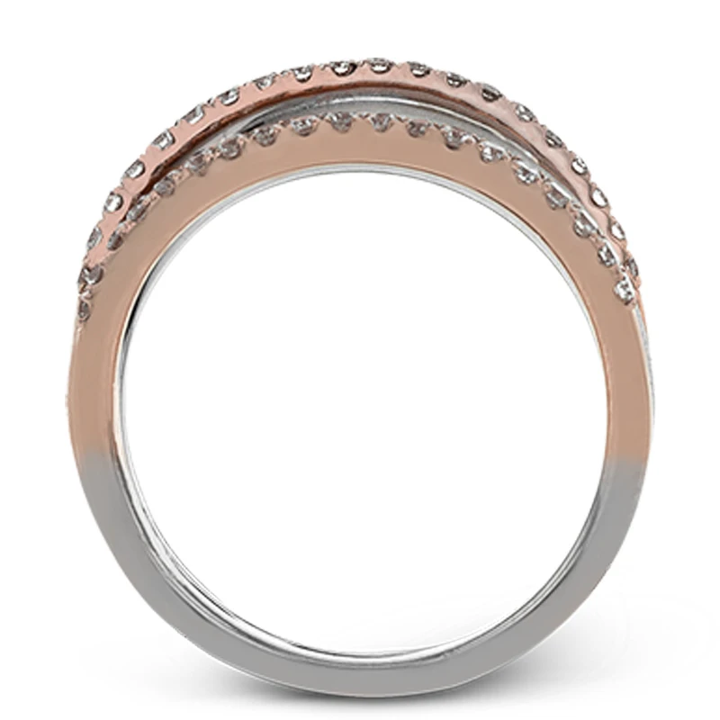 Huitan Regény Design Kényes Kereszt Nők Esküvői Fél Gyűrűt, a Szerető Jó Ajándék Rose Gold Színű Mikro Burkolt CZ Divat Ékszerek Kép 2