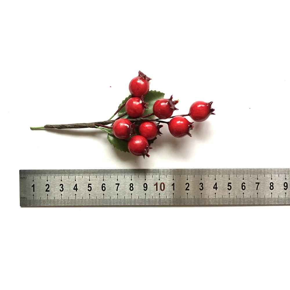 8db/csomag hamis berry Növény, Virág mesterséges Stamen Bogyók Csomag DIY Karácsonyi Esküvő Ajándék Doboz Koszorú Dekoráció Kép 2