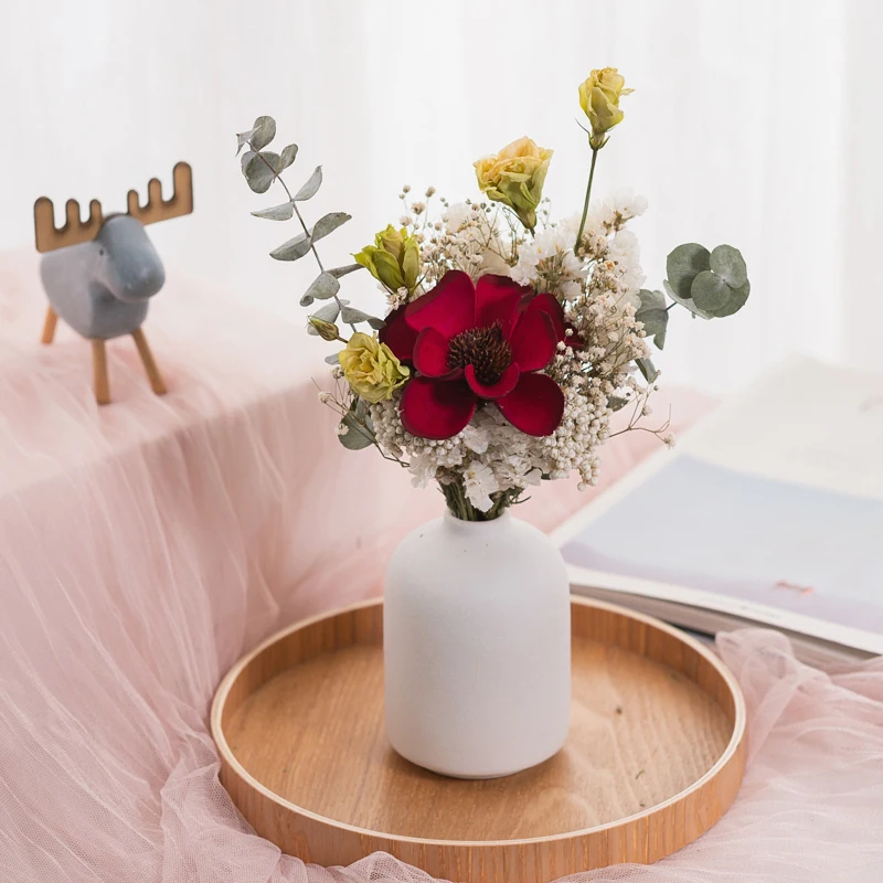 1set Szárított Természetes Virágok Tartósított Virágok Száraz Rose-Ne Felejtsd el Pamut Esküvői Virág Dekoráció Otthon Szoba Tartozékok Kép 2