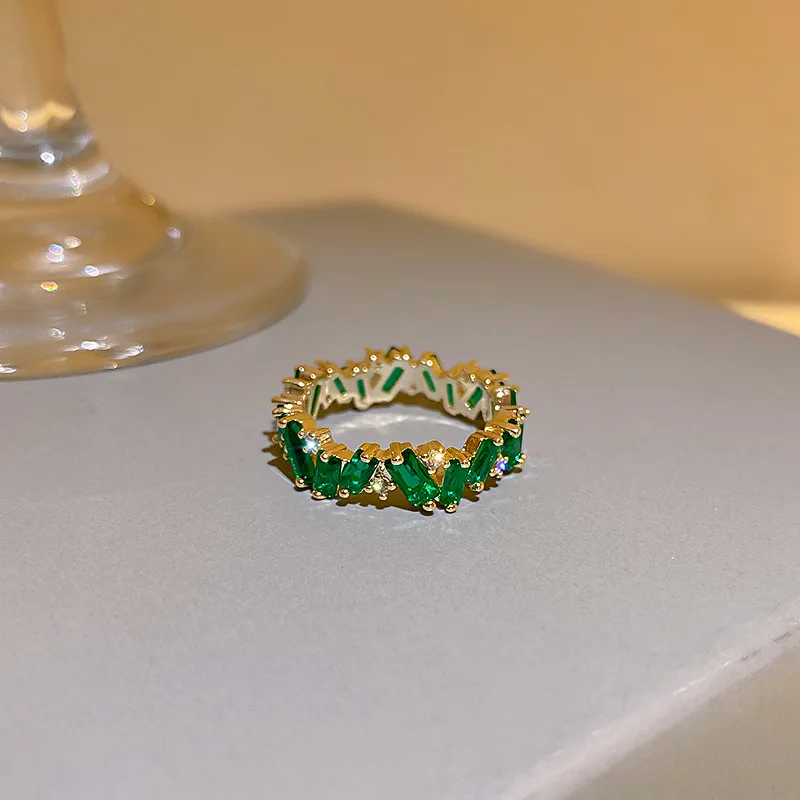Nyáron új galván gyémántos cirkon gyűrű, kicsi, nyilvános egyszerű INS dagály divat temperamentum kézben pár ékszerek Kép 2