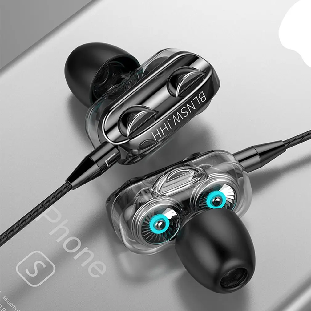 Fülhallgató, 3D Sztereó, Dual Driver Zenét Fülhallgató Erős Basszus HIFI Sport Fülhallgató Okos Telefon, Vezetékes Fejhallgató - Tuning Kép 2