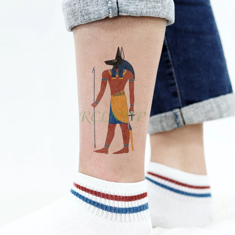 WaWaterproof Ideiglenes Tetoválás Matrica ókori Egyiptomban a Fáraó Abinus fémes arany arany tatto flash tetoválás hamis tetoválás Kép 2