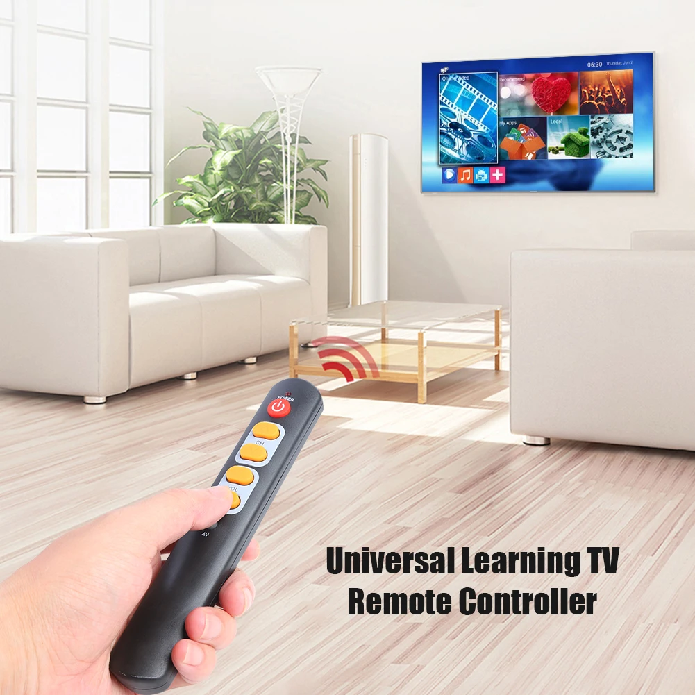 Egyetemes 6-kulcs Tiszta Tanulás Távirányító TV set-top box DVD-t, DVB HIFI Másolás Kódot Infravörös IR Távirányító Kép 2