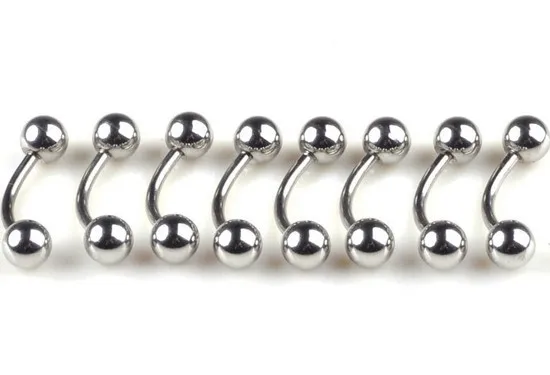 Nagykereskedelmi Sok 20db Ezüst Labda Szemöldök Gyűrűk Bár body Piercing Ékszer Kép 2