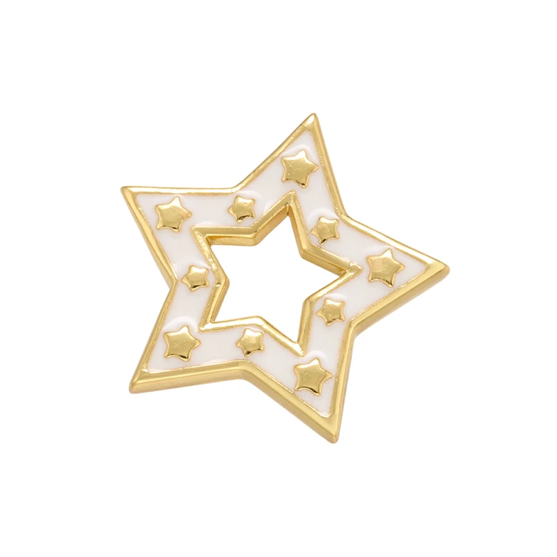 ZHUKOU kimagozott csillag medál zománc romantikus csillag varázsa DIY kézzel készített nyaklánc, fülbevaló, ékszer, kiegészítők, nagykereskedelmi VD965 Kép 2