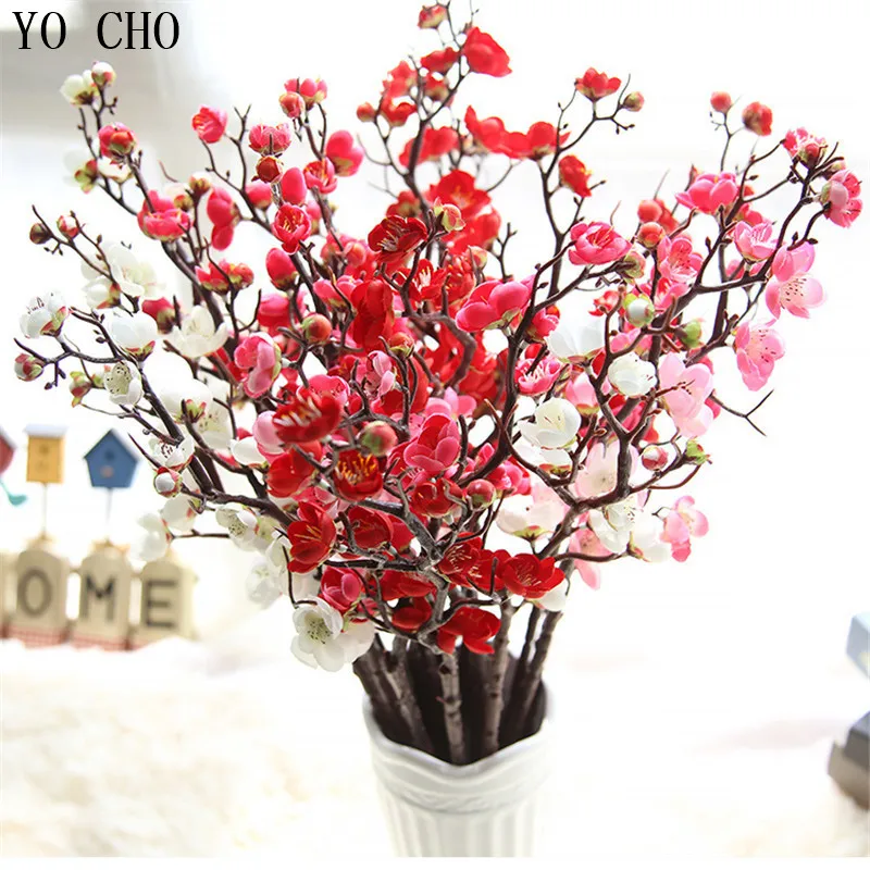 YO CHO DIY lakberendezési Kiegészítők Sakura Fák Beltéri Esküvői Dekoráció, Műanyag Mesterséges cseresznyevirág Fa Orchidea Kép 2