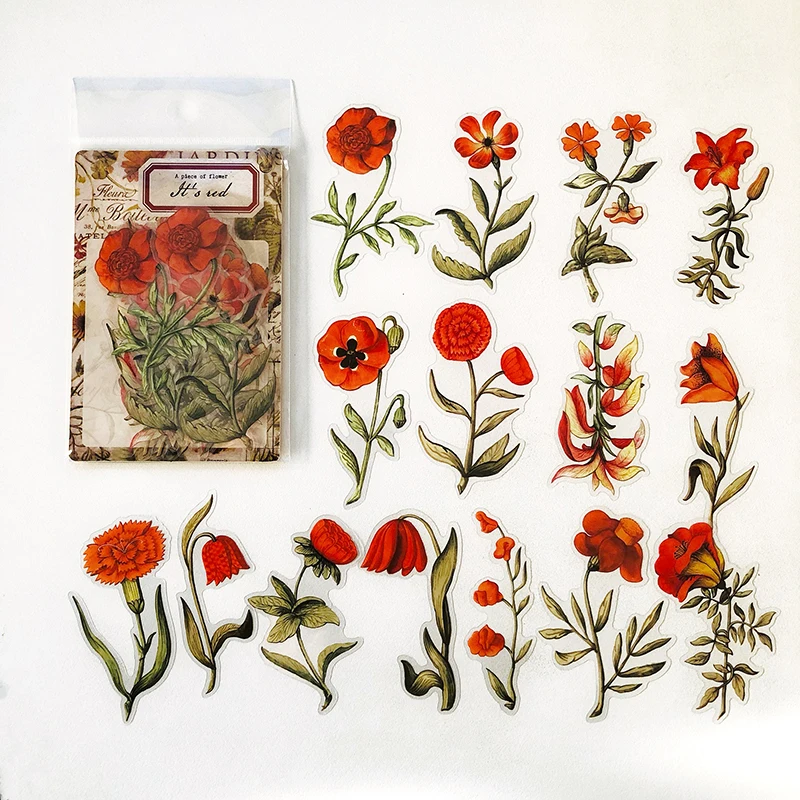 40 db Kristály Tinta Nagy Méretű Növények, Virágok Vízálló Dekorációs Matrica Kép 2