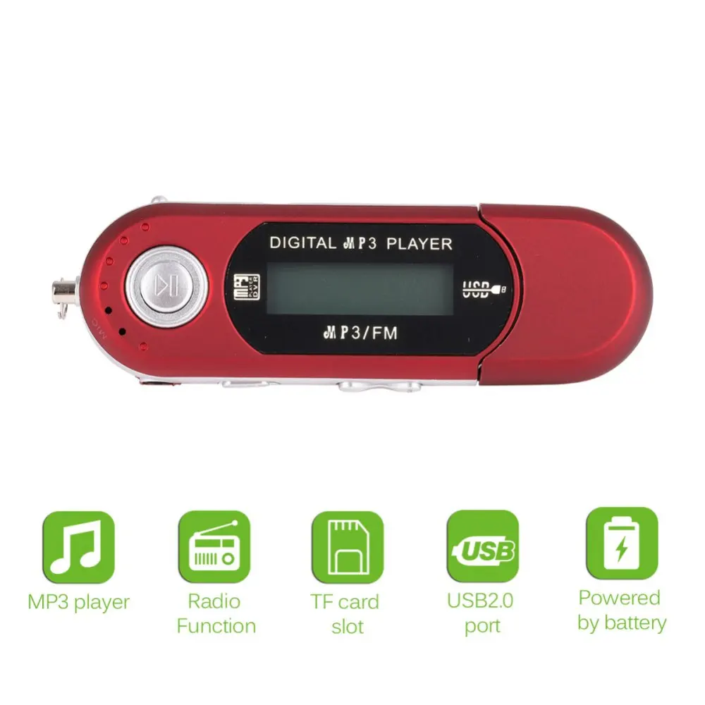 1.3 Digitális LCD Mini MP3-Lejátszó USB-MP3 Lejátszó Modul Flash Dekóder FM Rádió Audio USB Stick Lejátszó Kép 2
