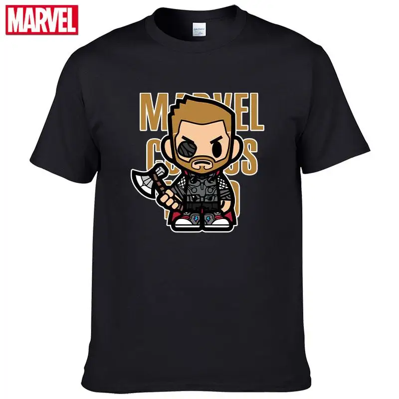 A Marvel A Bosszúállók Thor póló, Kényelmes, jól Szellőző, 100% pamut Divat ruhák tizenéves Nyári Felsők férfi póló #143 Kép 2
