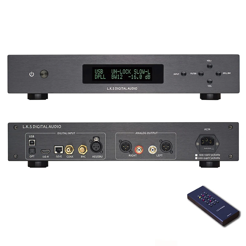 L. K. S Audio LKS MH-DA004 Kettős ES9038pro DAC DSD USB korszerűsített Crystek CCHD-575 Koaxiális BNC AES EBU DoP I2S Optikai Audio Dekóder Kép 2