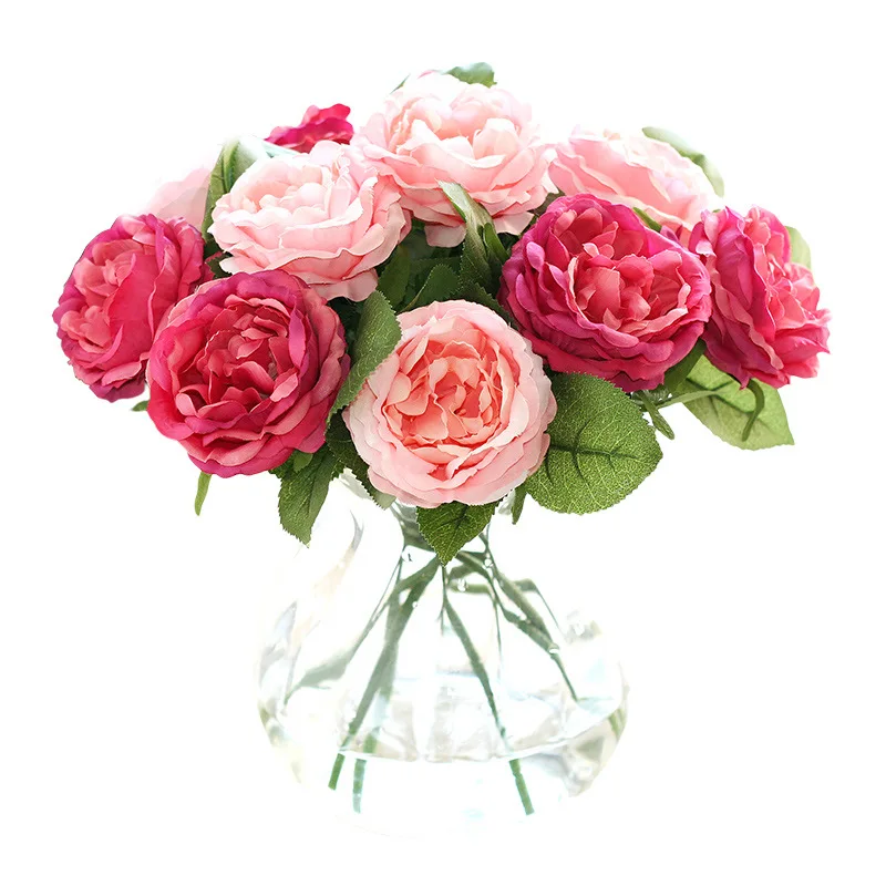 1 Csokor Mesterséges Selyem Virág Éjjel Rose Esküvői Selyem Rózsa Esküvői Virág Fal Virág a Menyasszonyi Csokor Rózsa Kép 2