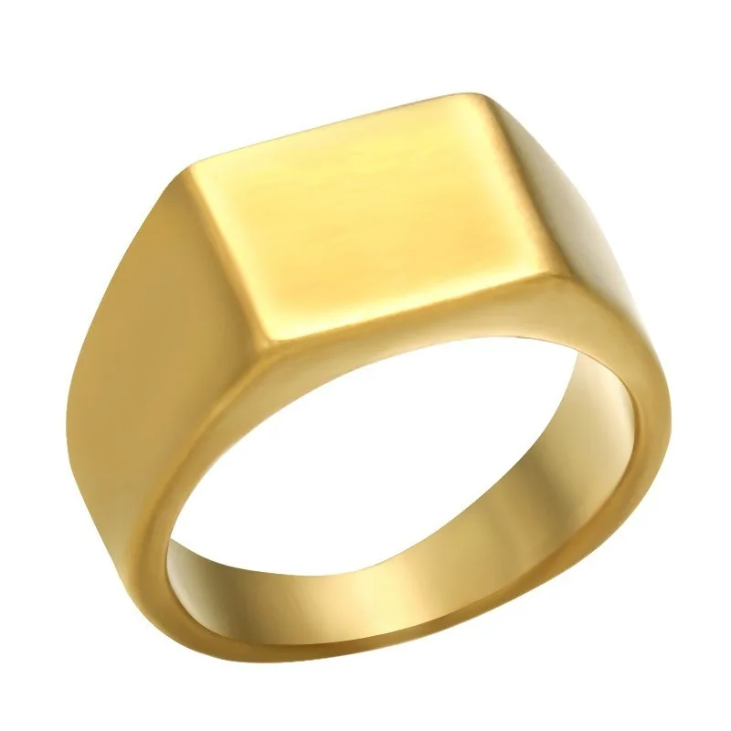Egyszerű, Modern, Szögletes Sima Gyűrűk Geometriai Téglalap Argentate Arany Fekete Fém Gyűrűk, Nők, Férfiak, Hip-Hop, Ékszerek Kép 2