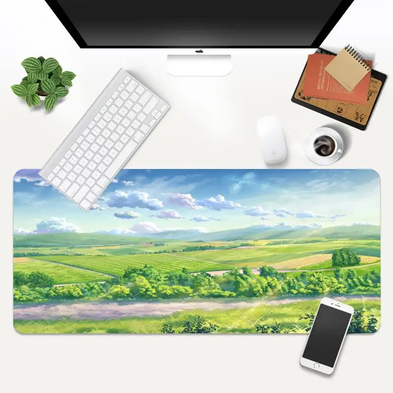 Anime táj Billentyűzetek Mat Gaming mousepad Asztal Mat Animáció XL Nagy Gamer Billentyűzet PC Pult Mat Takuo Tabletta Mousepads Kép 2
