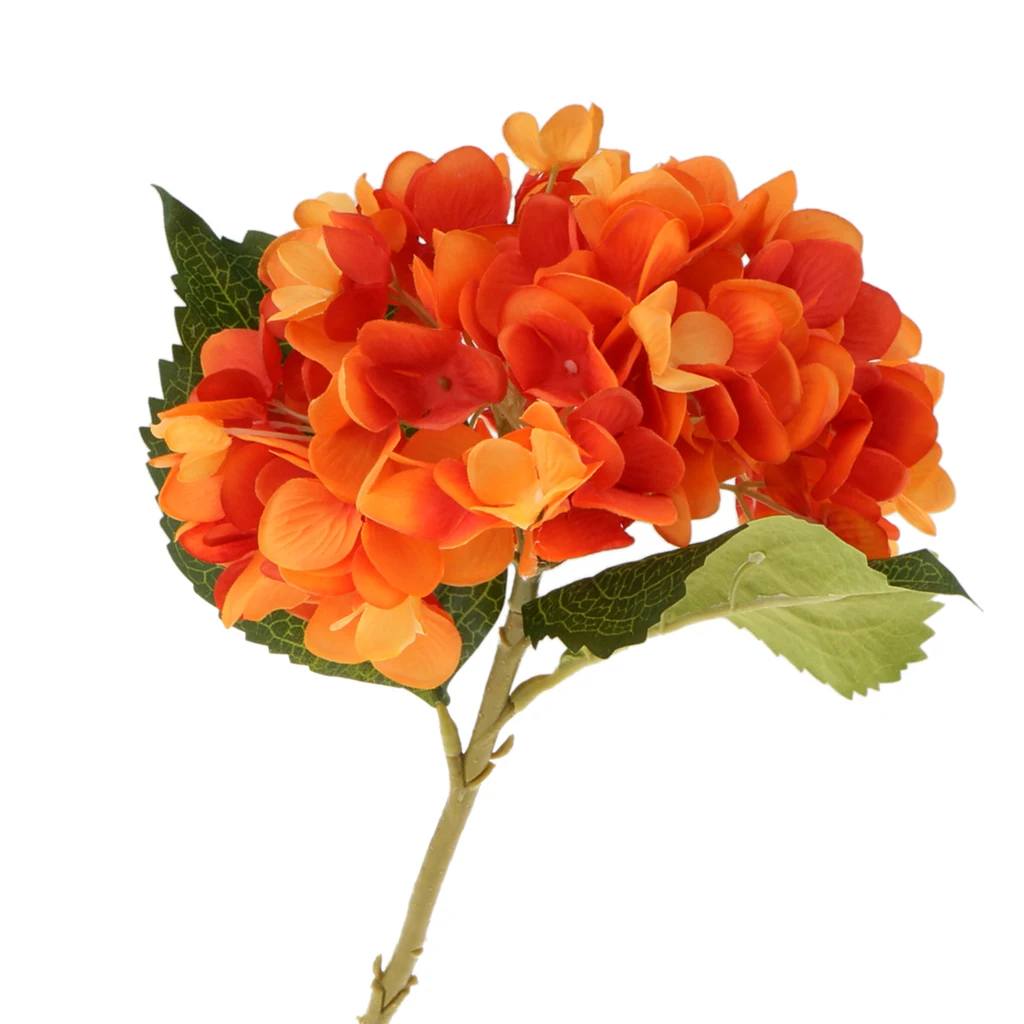 Mesterséges Selyem Rózsa, Hortenzia Virág, Csokor Haza Virágos Asztal Dekoráció Narancs Kép 3