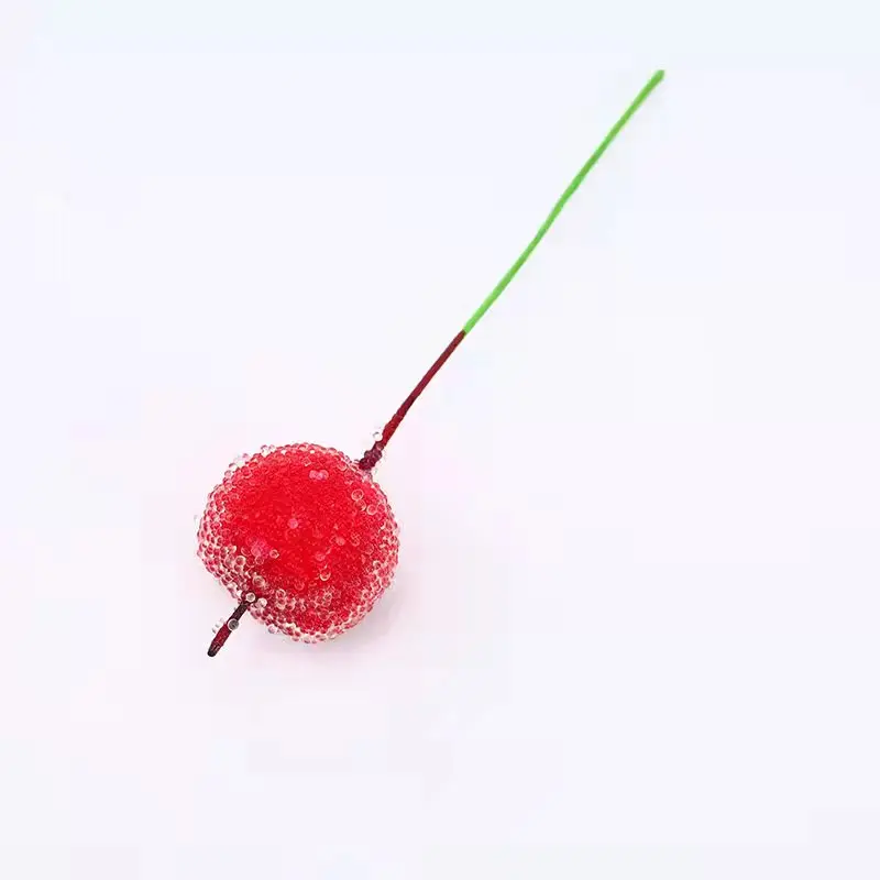 30db 2 cm Mini, az Apple Hamis Gyümölcs üveg Bogyók Mesterséges gránátalma piros cseresznye Csokor Stamen Karácsonyi Apple Dekoratív Kép 3