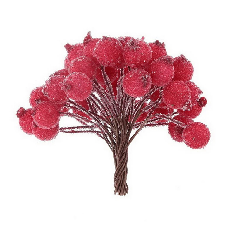 40pcs Mini Hamis Gyümölcs Karácsony Karácsonyi Hab Berry Csokor, Esküvői DIY Scrapbooking Díszes Koszorú Hamis Virágok Kép 3