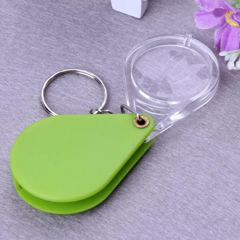 Mini Hordozható 10X Műanyag, Hordozható, Összecsukható kulcstartó Nagyító Napi Kézi Nagyító GlassesGlass Lencse Ajándék Kulcstartó Kép 3