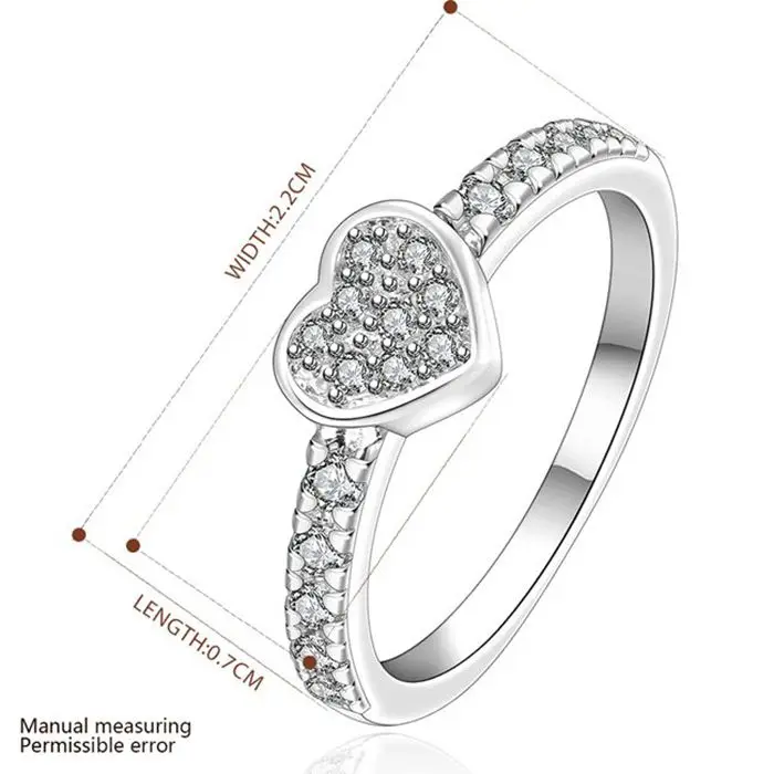Gyűrű Ezüst Bevonatú Gyűrű Ezüst divat ékszerek, gyűrű, gyári ára intarziás kő egyetlen Szív Gyűrű /WIDJBSBF HBPYISLSR161 Kép 3