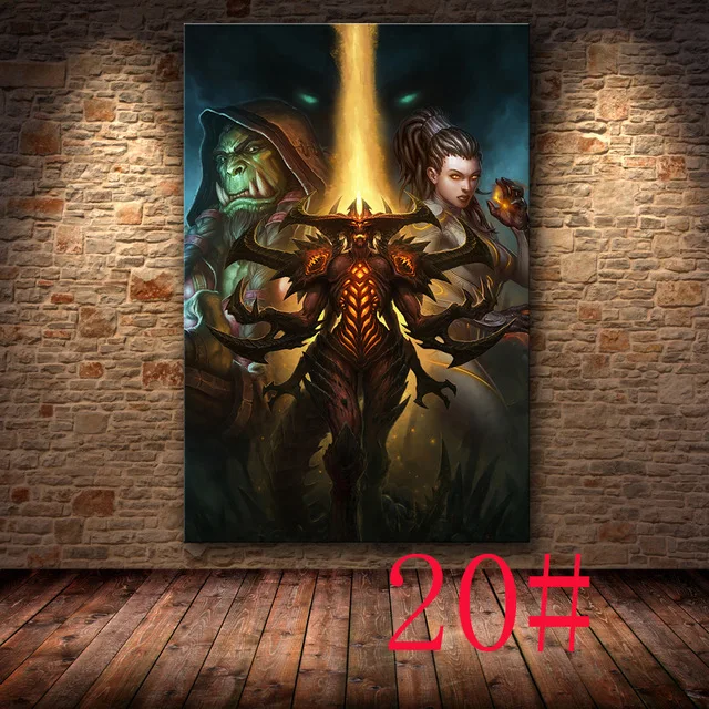 Keret nélküli A Plakát, Dekorációs Festés, a World of Warcraft 8.0 Térkép HD Vászon, Vászon Festmény Cuadros Wall Art a Vásznon Kép 3