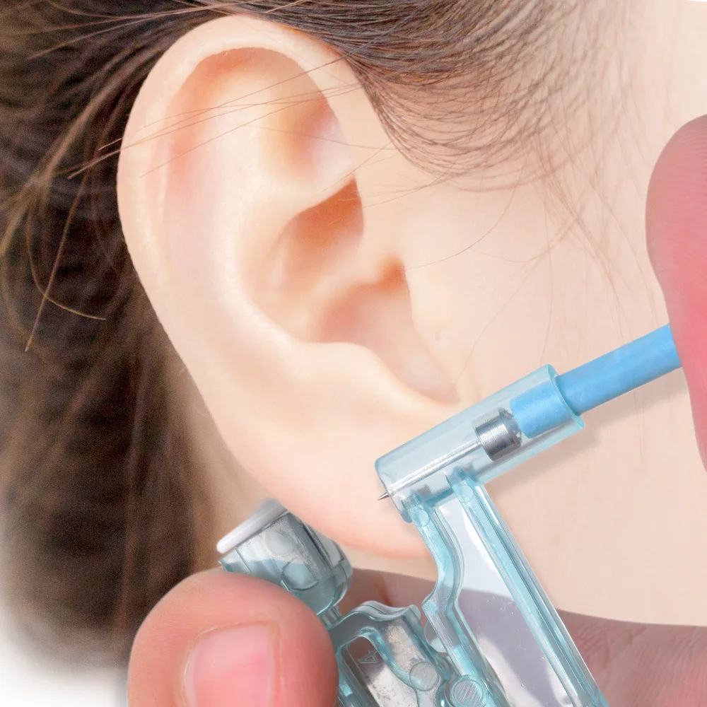 1db Eldobható Fájdalommentes Fül Piercing Egészséges Steril Szúrt Eszköz Nélkül Gyulladás a Fülbevaló Fül Piercing Fegyver Kép 3