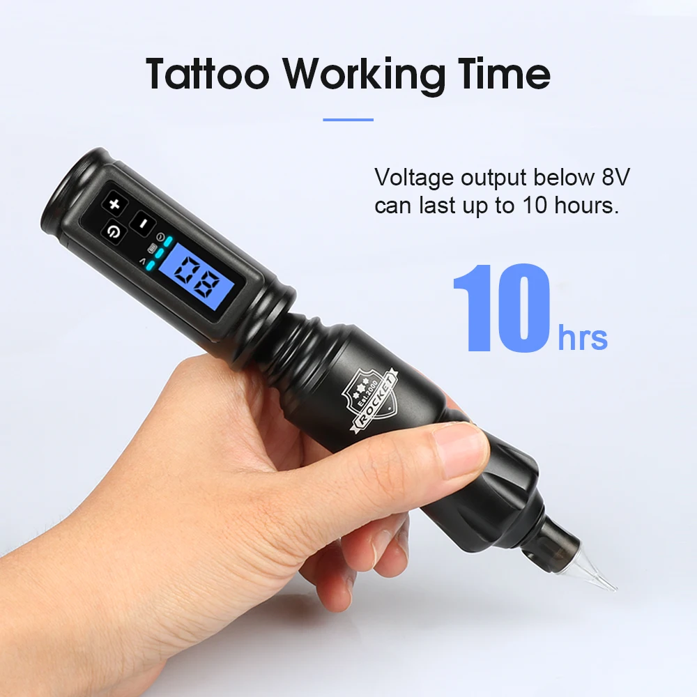 Vezeték nélküli Tetoválás Tápegység Gép Akkumulátor Mini 1500MAH C-Típusú Kábel Quick Charge RCA Jack Dolgozik, 10 Óra Áruk Tetoválás Kép 3